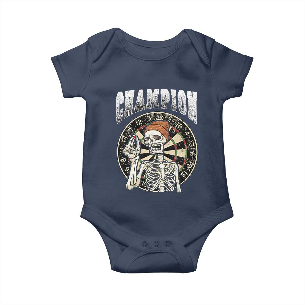Gothic Skull Dart Master Baby Onesie Funny Skeleton Dartboard Champion Gift TS12 Navy Print Your Wear