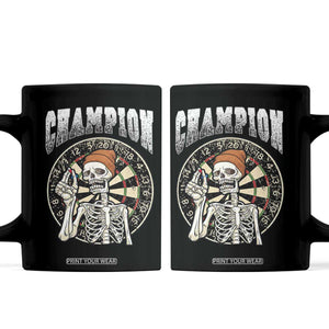Gothic Skull Dart Master Coffee Mug Funny Skeleton Dartboard Champion Gift TS12 Black Print Your Wear