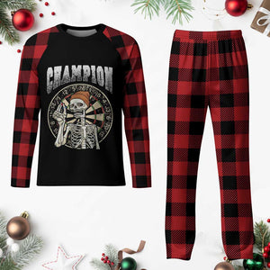 Gothic Skull Dart Master Plaid Pajama Set Funny Skeleton Dartboard Champion Gift TS12 Buffalo Plaid Print Your Wear