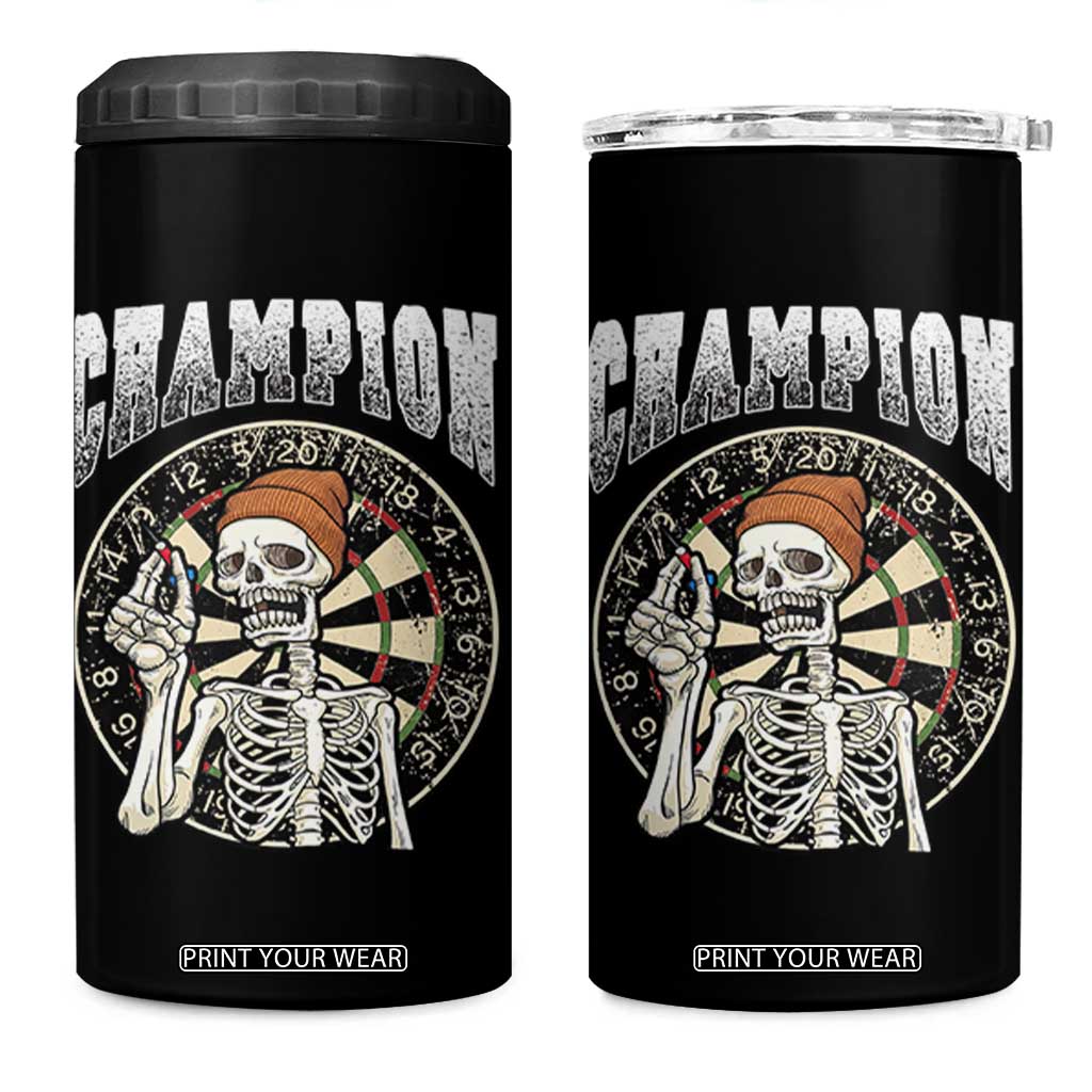 Gothic Skull Dart Master 4 in 1 Can Cooler Tumbler Funny Skeleton Dartboard Champion Gift TS12 One Size: 16 oz Black Print Your Wear