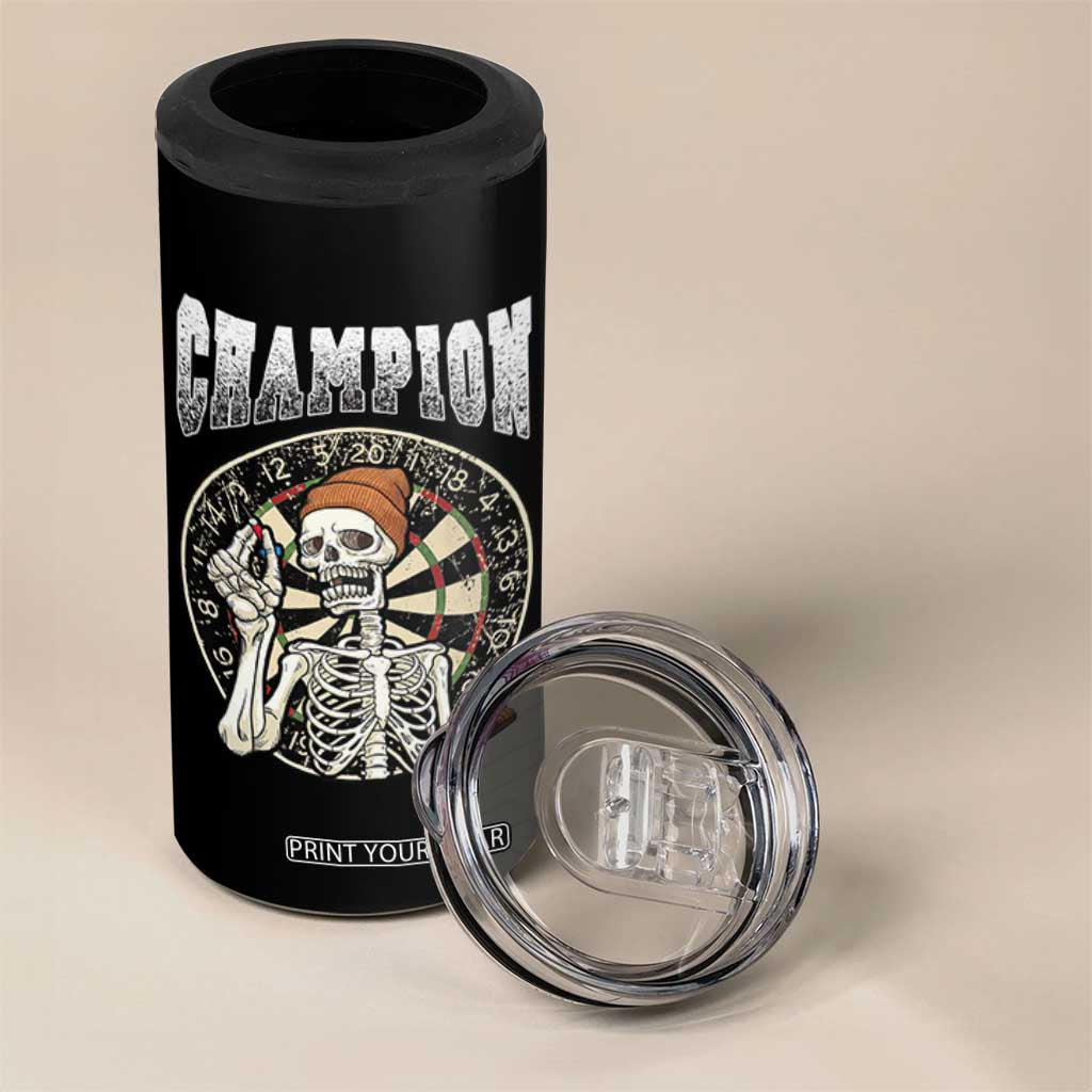Gothic Skull Dart Master 4 in 1 Can Cooler Tumbler Funny Skeleton Dartboard Champion Gift TS12 Print Your Wear