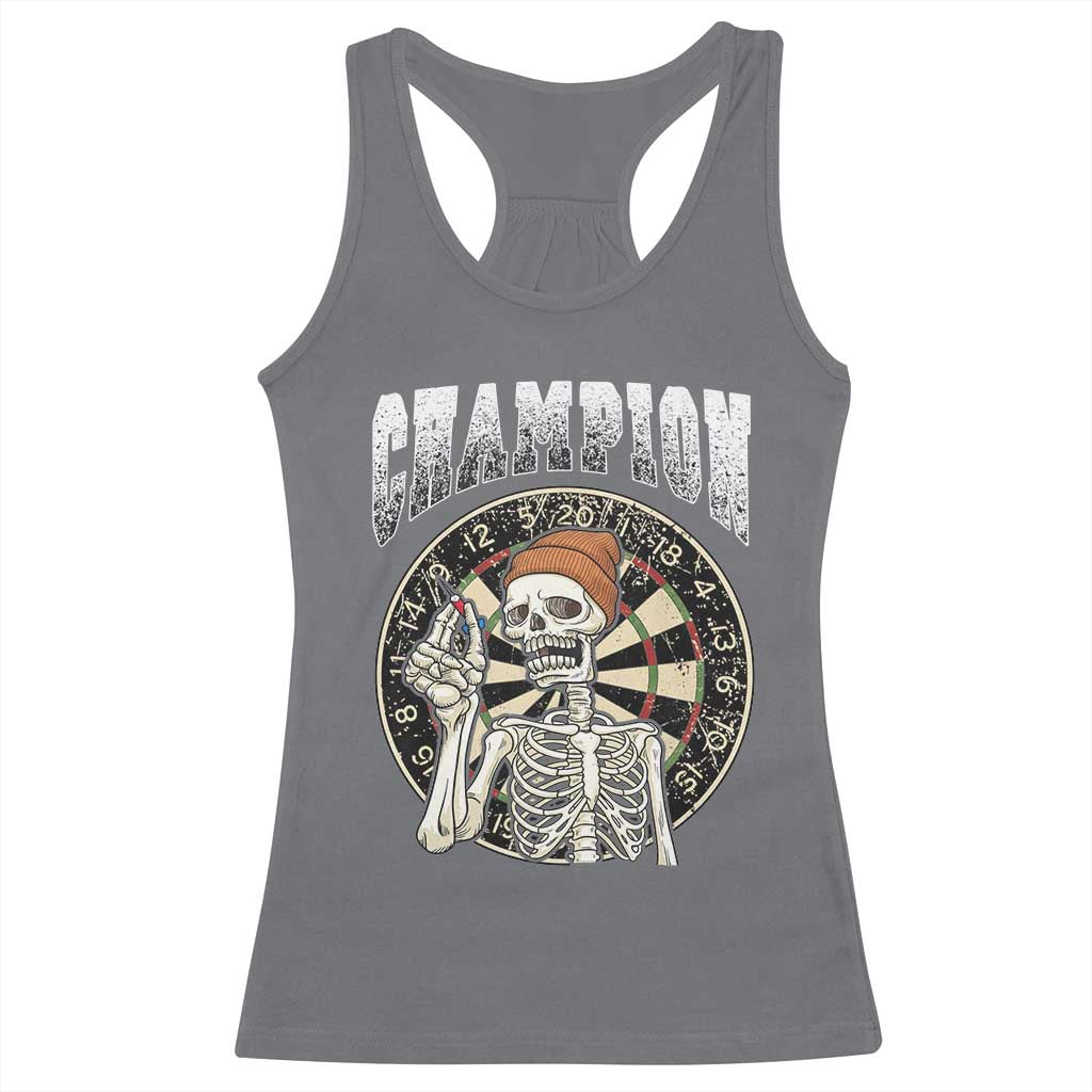 Gothic Skull Dart Master Racerback Tank Top Funny Skeleton Dartboard Champion Gift TS12 Charcoal Print Your Wear