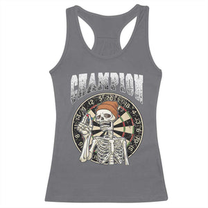 Gothic Skull Dart Master Racerback Tank Top Funny Skeleton Dartboard Champion Gift TS12 Charcoal Print Your Wear