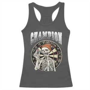 Gothic Skull Dart Master Racerback Tank Top Funny Skeleton Dartboard Champion Gift TS12 Dark Heather Print Your Wear