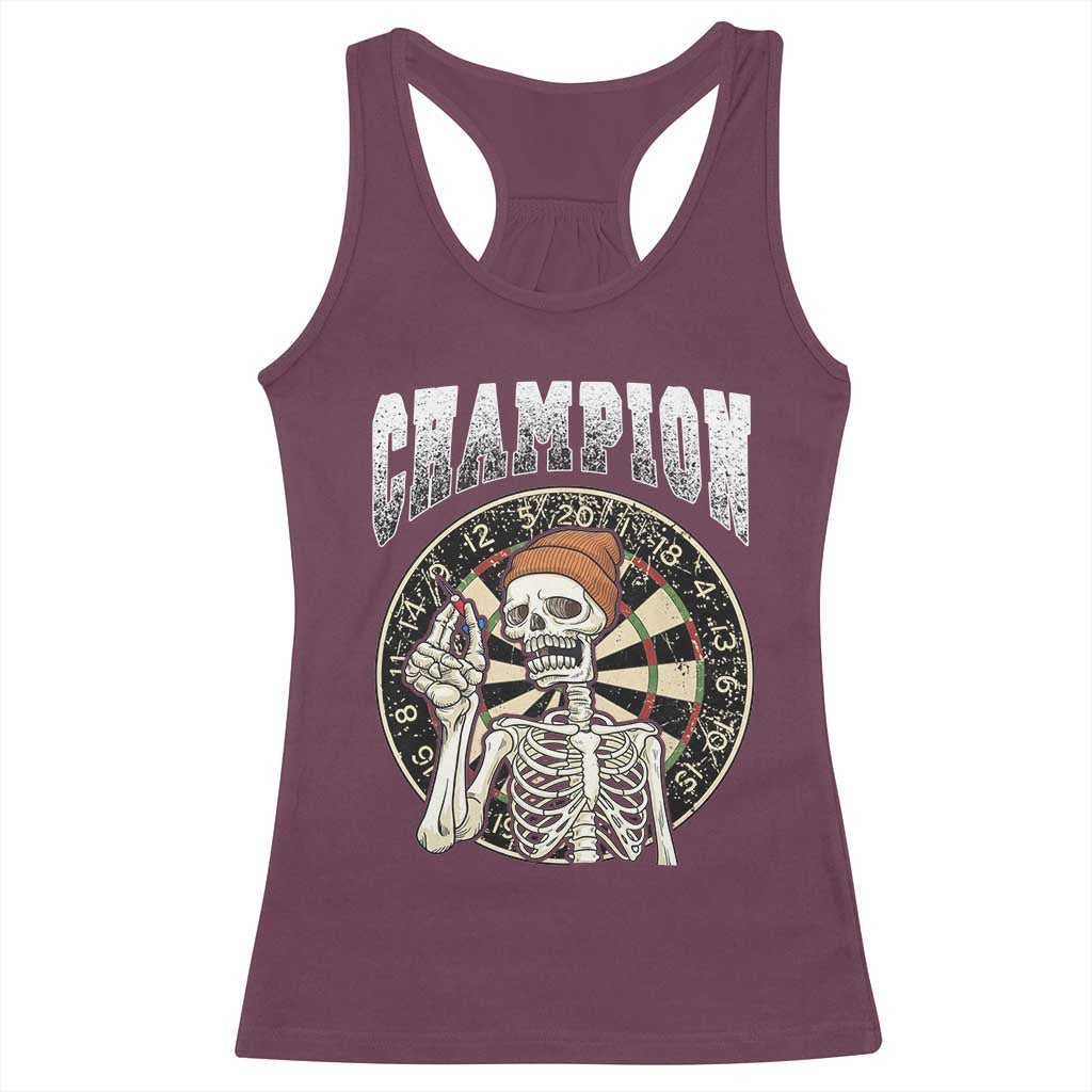 Gothic Skull Dart Master Racerback Tank Top Funny Skeleton Dartboard Champion Gift TS12 Maroon Print Your Wear
