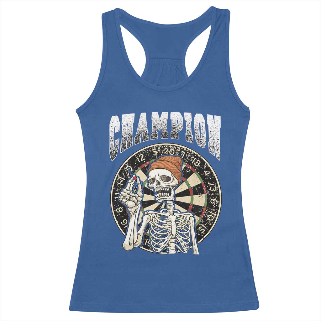 Gothic Skull Dart Master Racerback Tank Top Funny Skeleton Dartboard Champion Gift TS12 Royal Blue Print Your Wear