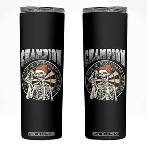 Gothic Skull Dart Master Skinny Tumbler Funny Skeleton Dartboard Champion Gift TS12 Black Print Your Wear