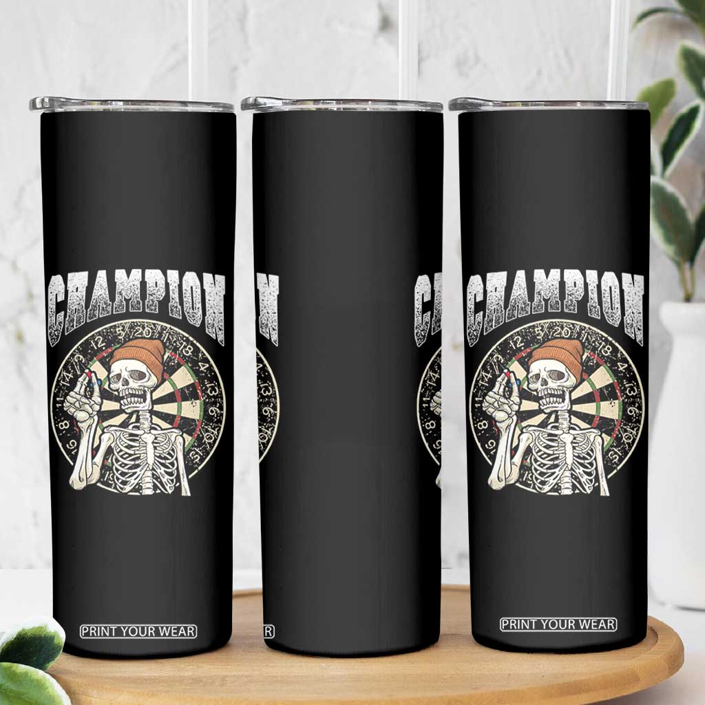 Gothic Skull Dart Master Skinny Tumbler Funny Skeleton Dartboard Champion Gift TS12 Print Your Wear