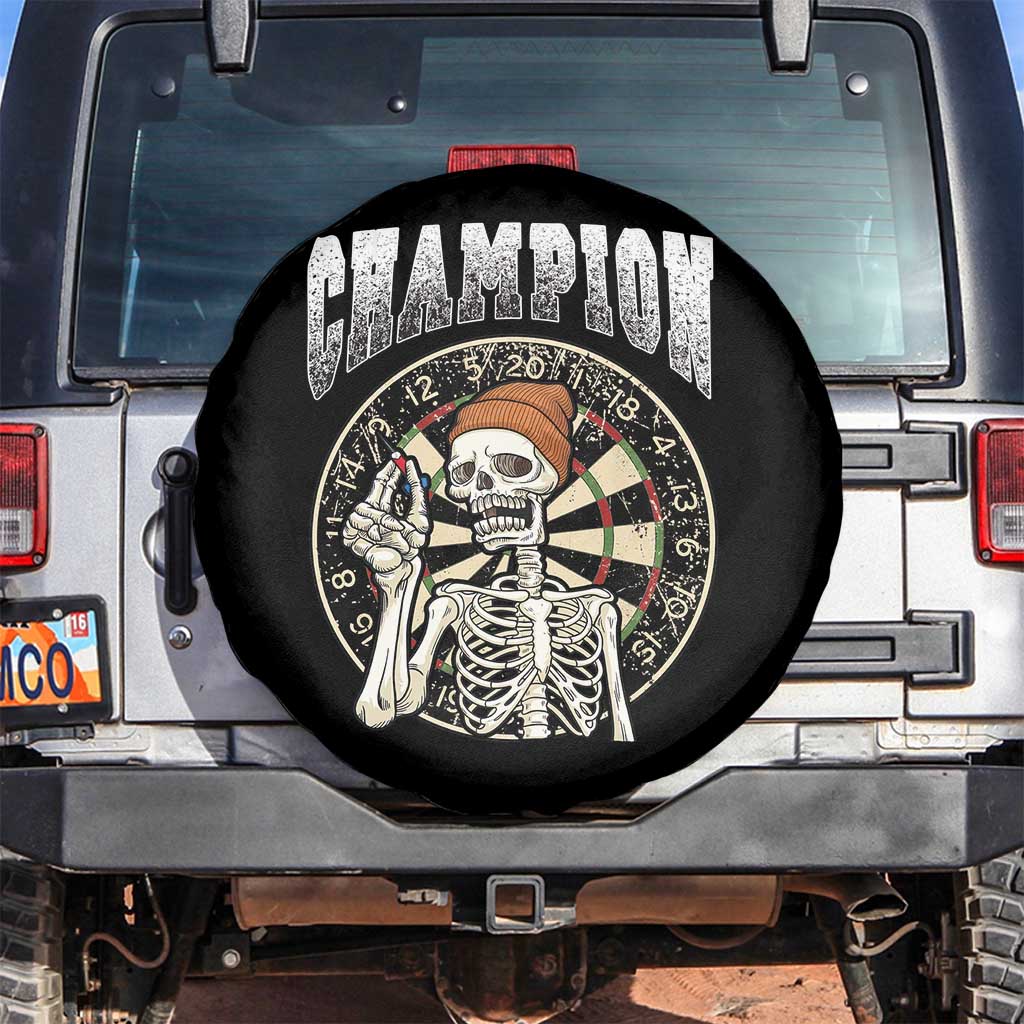 Gothic Skull Dart Master Spare Tire Cover Funny Skeleton Dartboard Champion Gift TS12 No hole Black Print Your Wear