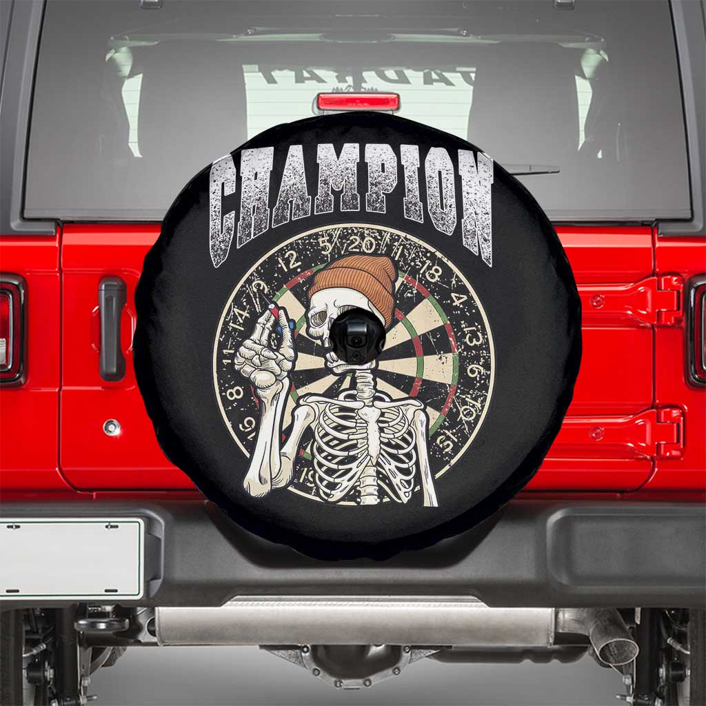 Gothic Skull Dart Master Spare Tire Cover Funny Skeleton Dartboard Champion Gift TS12 Black Print Your Wear