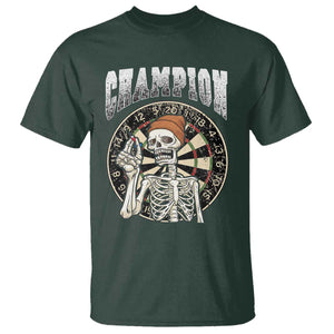 Gothic Skull Dart Master T Shirt Funny Skeleton Dartboard Champion Gift TS12 Dark Forest Green Print Your Wear