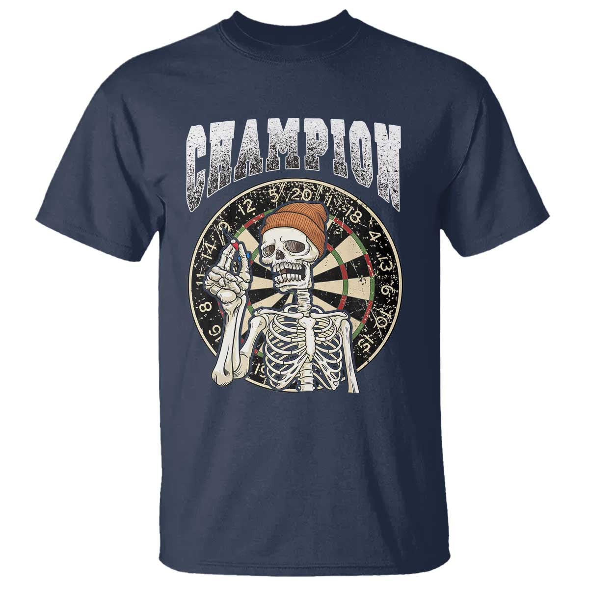 Gothic Skull Dart Master T Shirt Funny Skeleton Dartboard Champion Gift TS12 Navy Print Your Wear