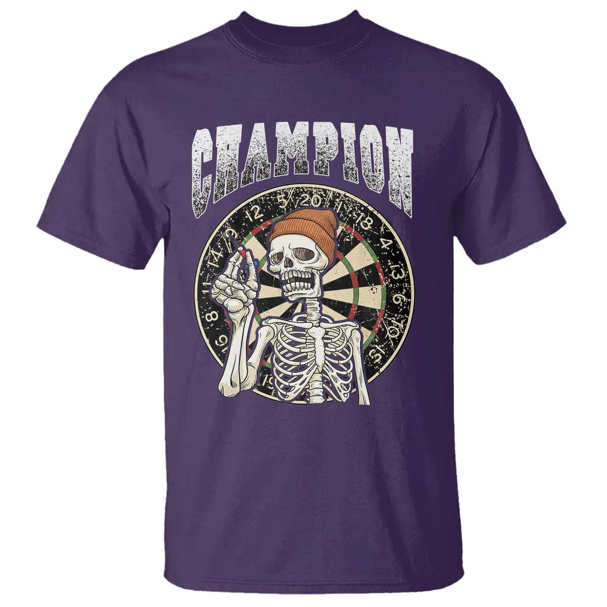 Gothic Skull Dart Master T Shirt Funny Skeleton Dartboard Champion Gift TS12 Purple Print Your Wear