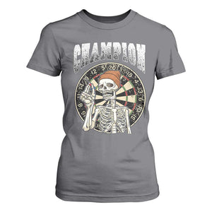 Gothic Skull Dart Master T Shirt For Women Funny Skeleton Dartboard Champion Gift TS12 Charcoal Print Your Wear