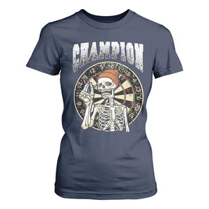 Gothic Skull Dart Master T Shirt For Women Funny Skeleton Dartboard Champion Gift TS12 Navy Print Your Wear