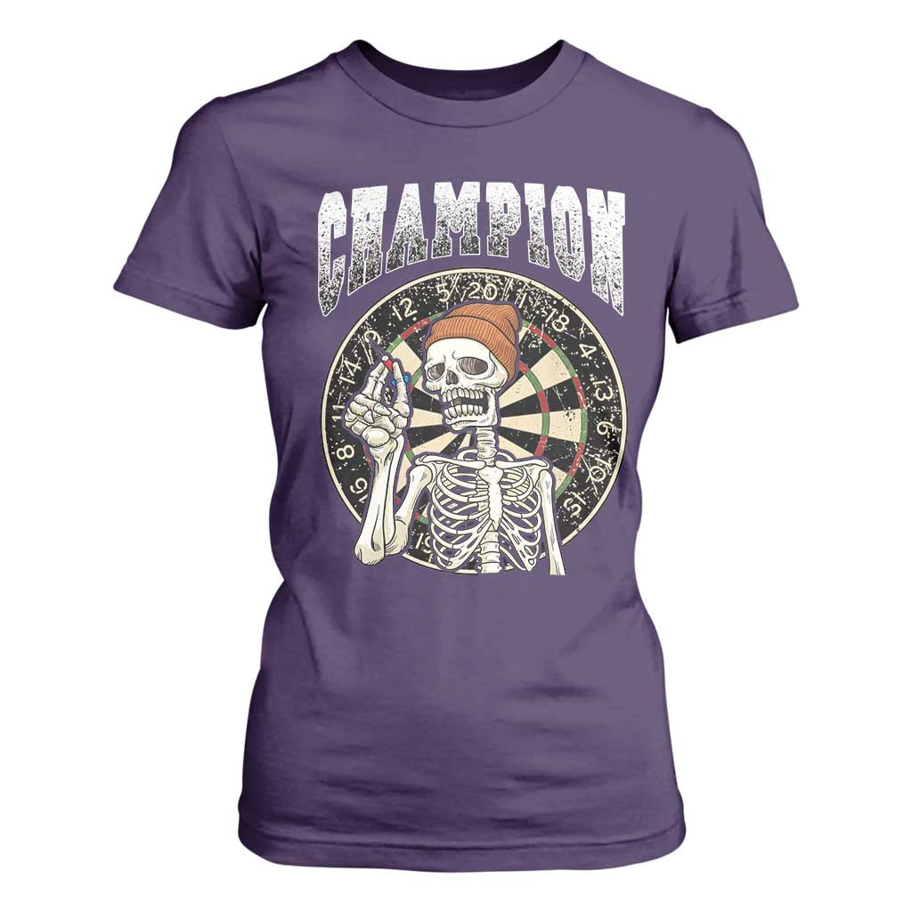 Gothic Skull Dart Master T Shirt For Women Funny Skeleton Dartboard Champion Gift TS12 Purple Print Your Wear