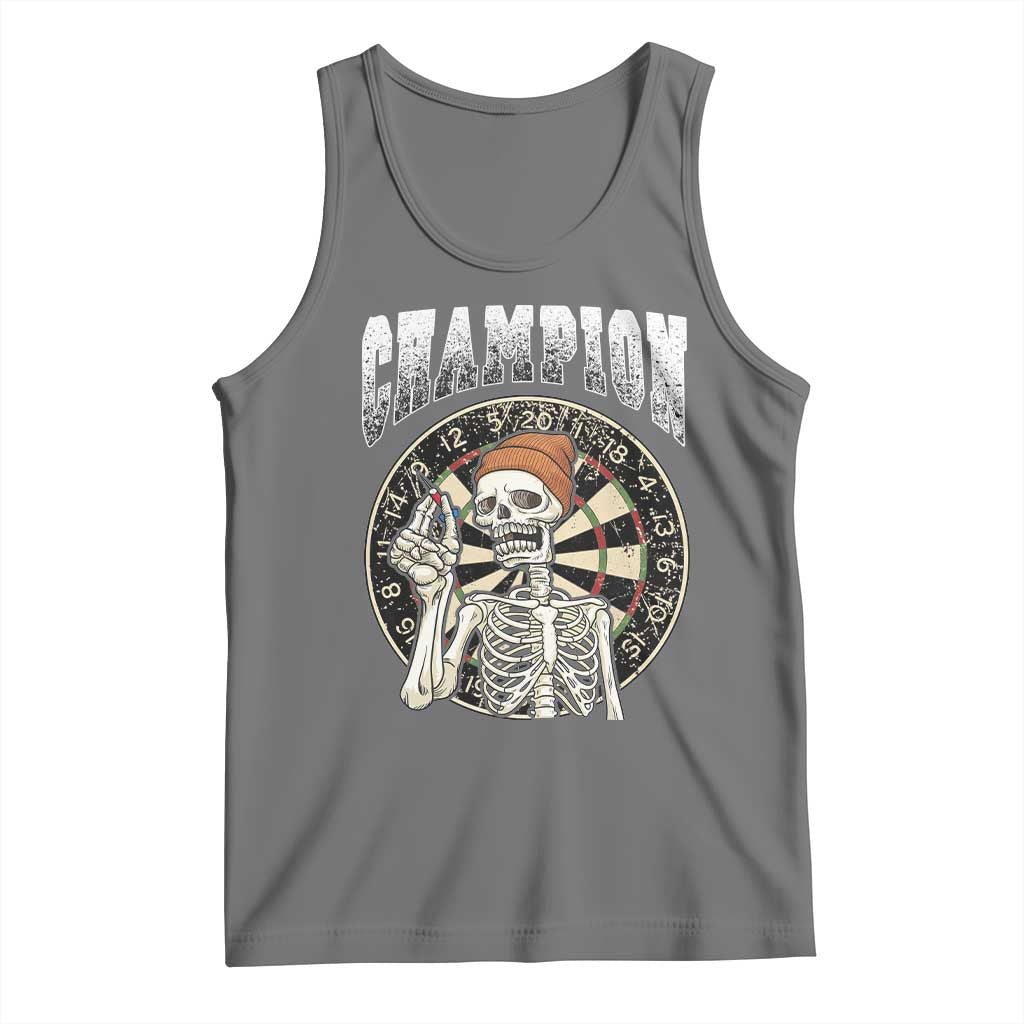Gothic Skull Dart Master Tank Top Funny Skeleton Dartboard Champion Gift TS12 Black Heather Print Your Wear