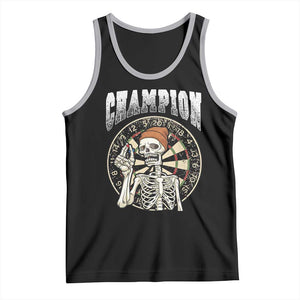 Gothic Skull Dart Master Tank Top Funny Skeleton Dartboard Champion Gift TS12 Black Athletic Heather Print Your Wear
