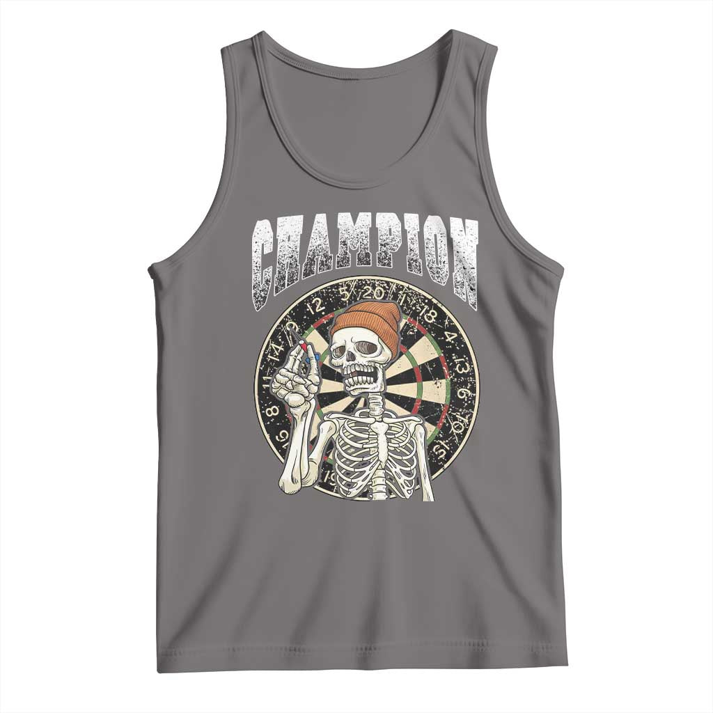 Gothic Skull Dart Master Tank Top Funny Skeleton Dartboard Champion Gift TS12 Deep Heather Print Your Wear