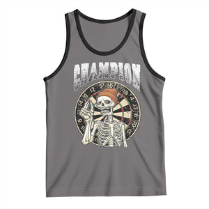 Gothic Skull Dart Master Tank Top Funny Skeleton Dartboard Champion Gift TS12 Deep Heather Black Print Your Wear