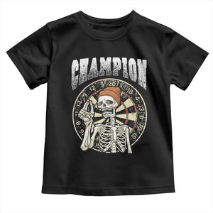 Gothic Skull Dart Master Toddler T Shirt Funny Skeleton Dartboard Champion Gift TS12 Black Print Your Wear