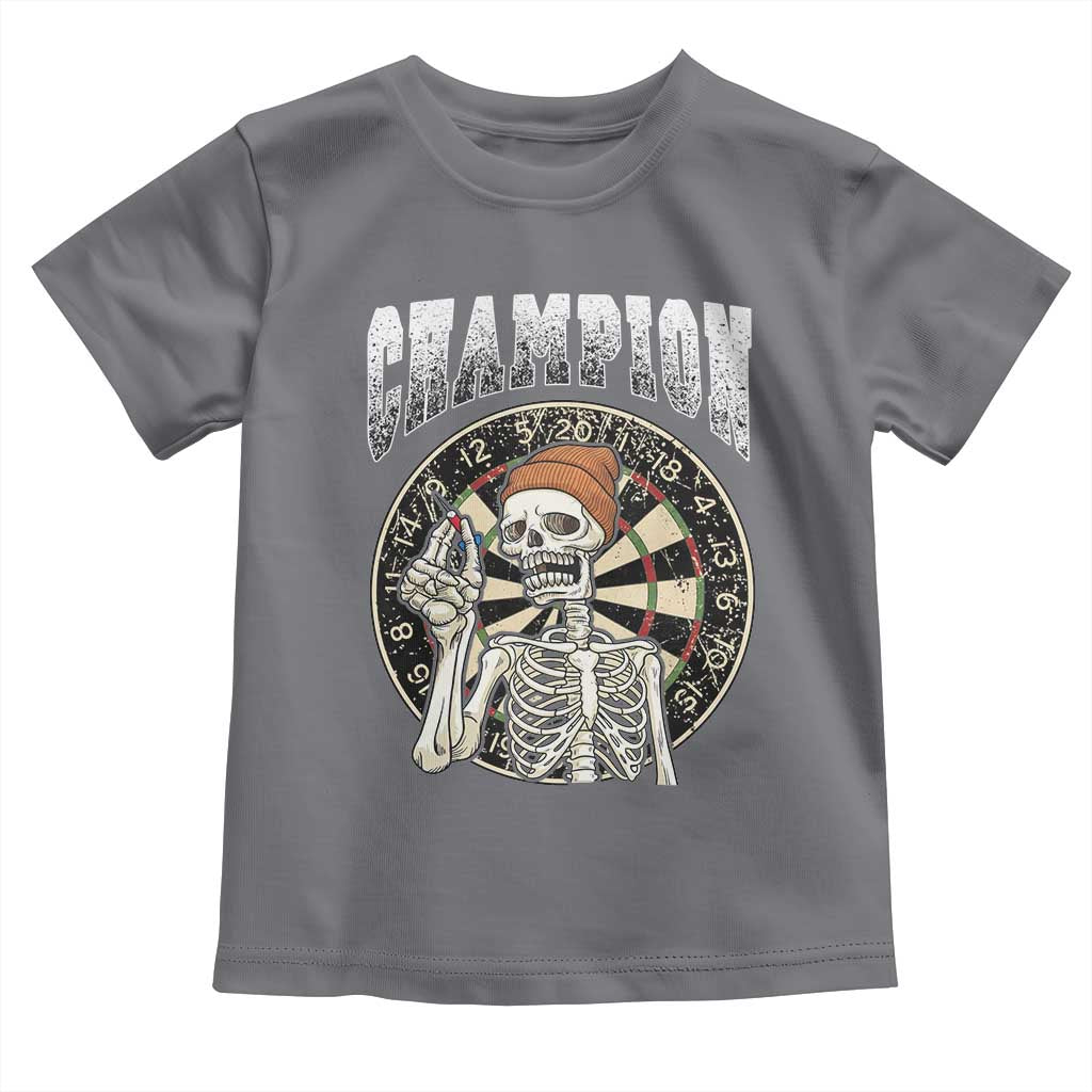 Gothic Skull Dart Master Toddler T Shirt Funny Skeleton Dartboard Champion Gift TS12 Charcoal Print Your Wear