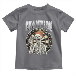 Gothic Skull Dart Master Toddler T Shirt Funny Skeleton Dartboard Champion Gift TS12 Charcoal Print Your Wear
