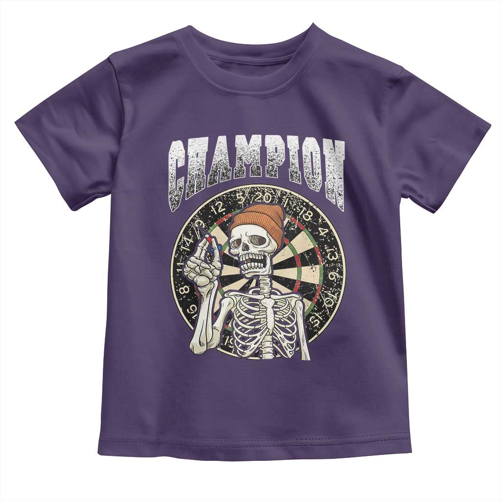 Gothic Skull Dart Master Toddler T Shirt Funny Skeleton Dartboard Champion Gift TS12 Purple Print Your Wear