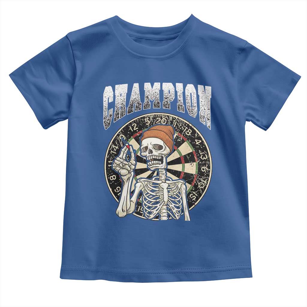 Gothic Skull Dart Master Toddler T Shirt Funny Skeleton Dartboard Champion Gift TS12 Royal Blue Print Your Wear