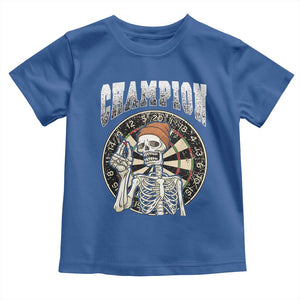 Gothic Skull Dart Master Toddler T Shirt Funny Skeleton Dartboard Champion Gift TS12 Royal Blue Print Your Wear