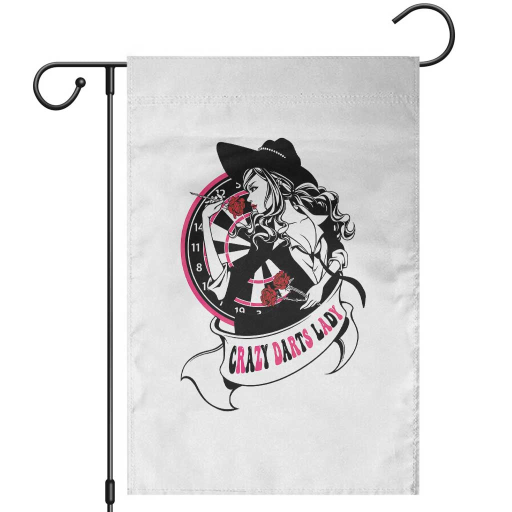 Funny Crazy Darts Lady Garden Flag Coolest Girls Play Darts TS12 White Print Your Wear