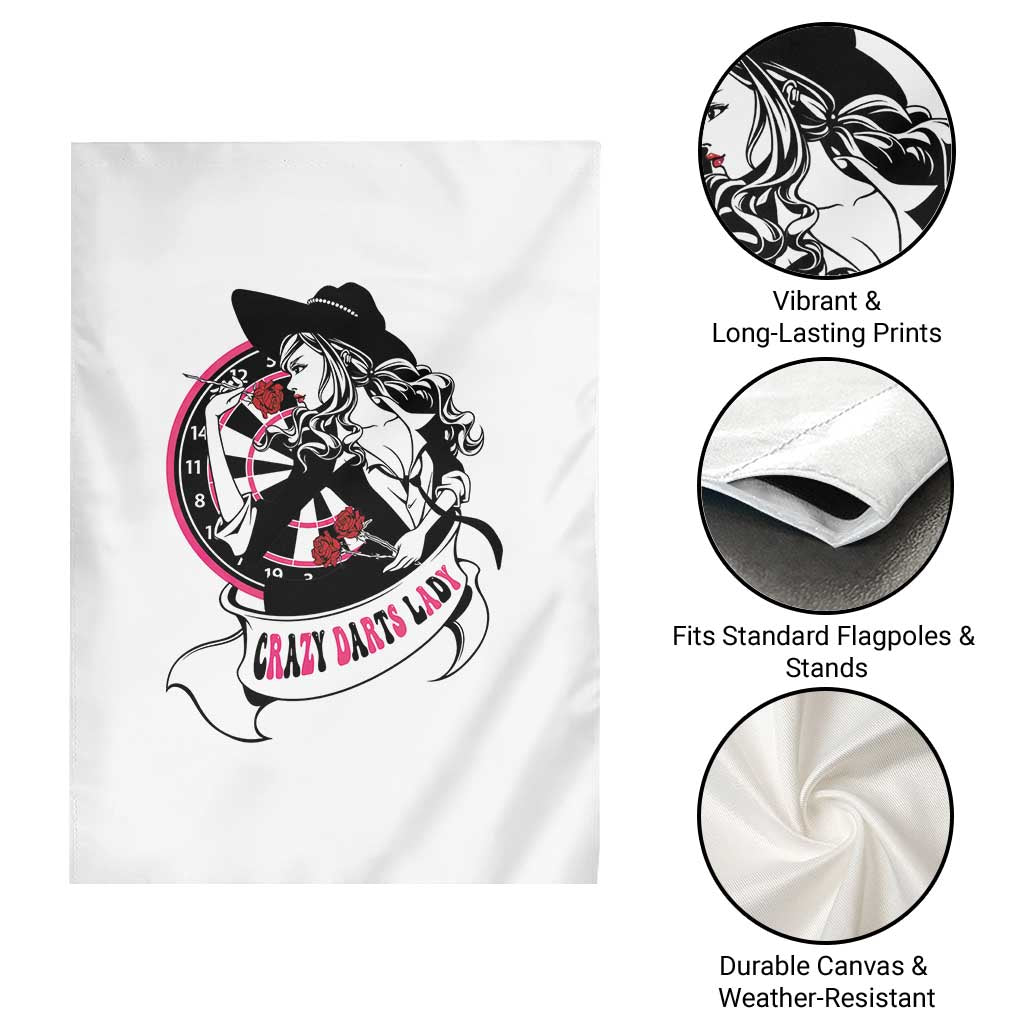Funny Crazy Darts Lady Garden Flag Coolest Girls Play Darts TS12 Print Your Wear