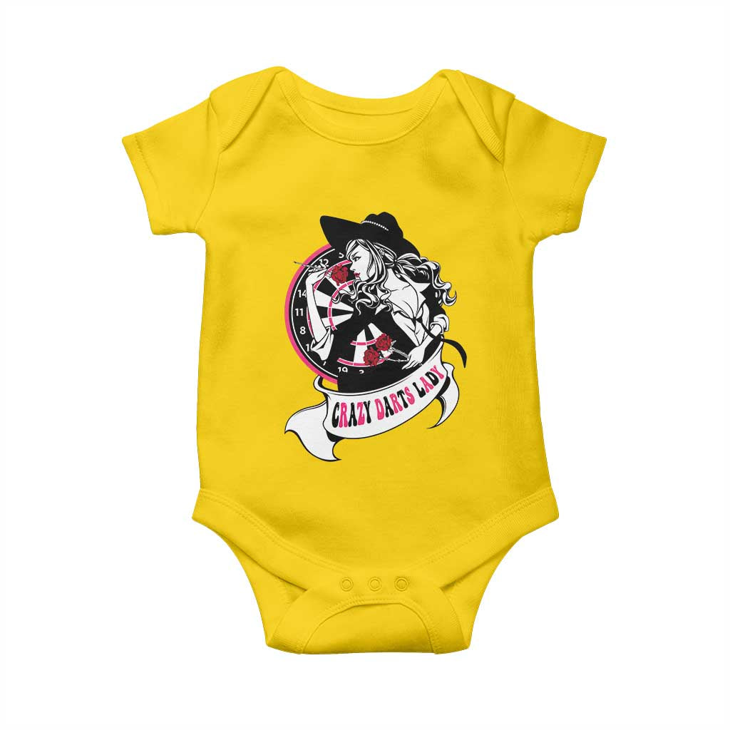 Funny Crazy Darts Lady Baby Onesie Coolest Girls Play Darts TS12 Daisy Print Your Wear