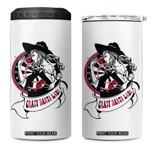 Funny Crazy Darts Lady 4 in 1 Can Cooler Tumbler Coolest Girls Play Darts TS12 One Size: 16 oz White Print Your Wear