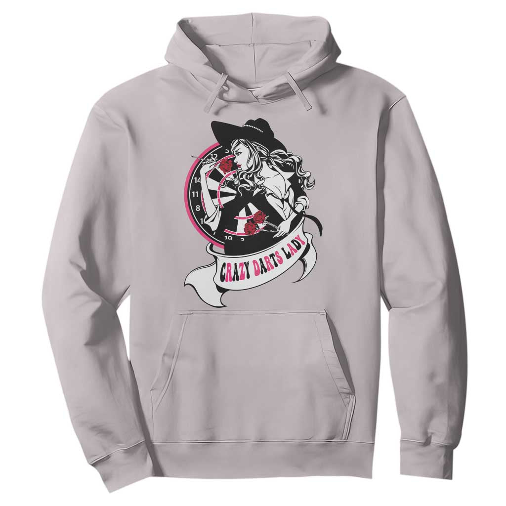 Funny Crazy Darts Lady Hoodie Coolest Girls Play Darts TS12 Ice Gray Print Your Wear