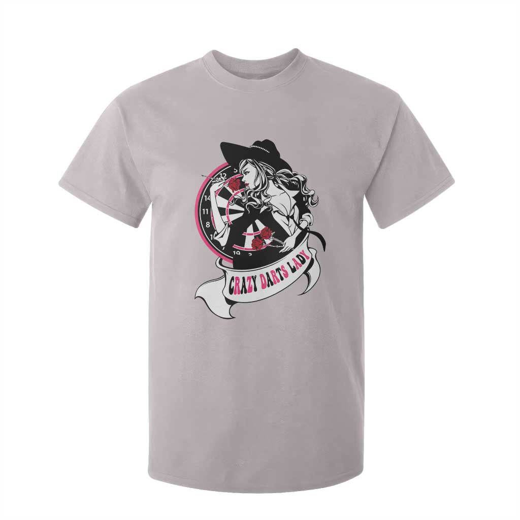 Funny Crazy Darts Lady T Shirt For Kid Coolest Girls Play Darts TS12 Ice Gray Print Your Wear