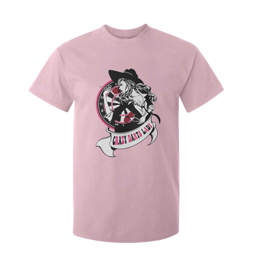 Funny Crazy Darts Lady T Shirt For Kid Coolest Girls Play Darts TS12 Light Pink Print Your Wear