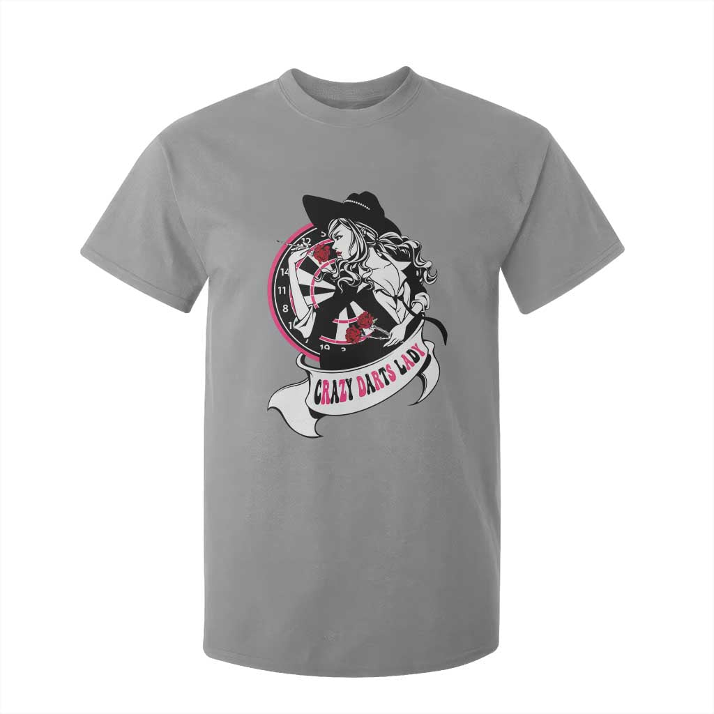Funny Crazy Darts Lady T Shirt For Kid Coolest Girls Play Darts TS12 Sport Gray Print Your Wear