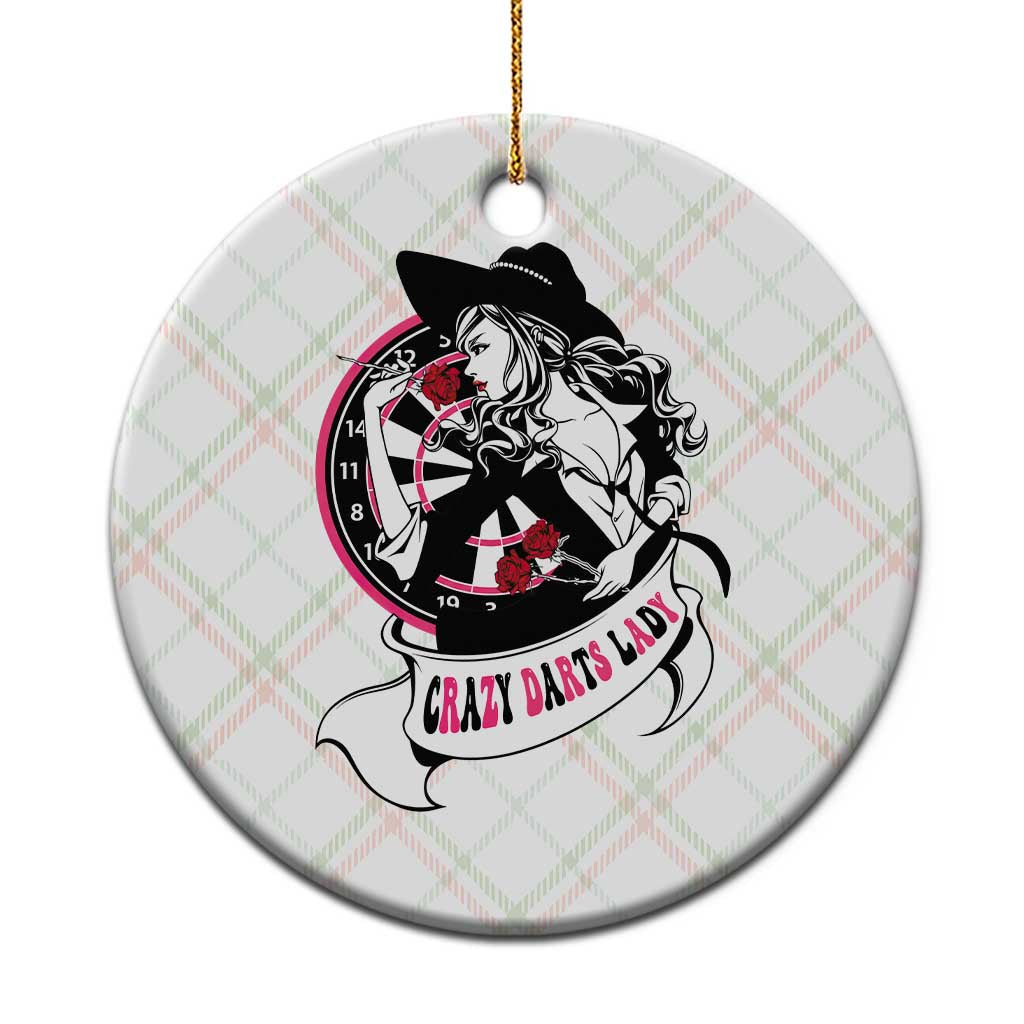 Funny Crazy Darts Lady Ceramic Ornament Coolest Girls Play Darts TS12 1pc Christmas Plaid Print Your Wear