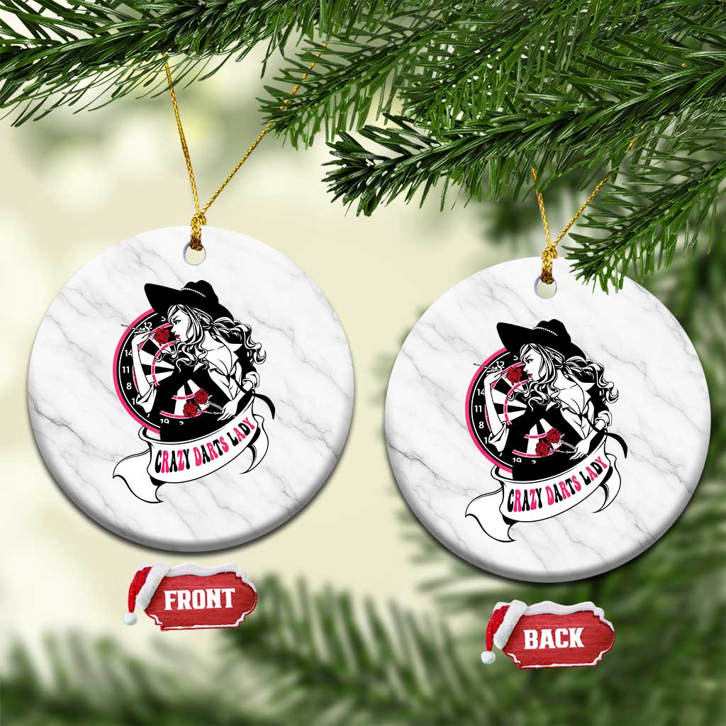Funny Crazy Darts Lady Ceramic Ornament Coolest Girls Play Darts TS12 1pc White Marble Print Your Wear