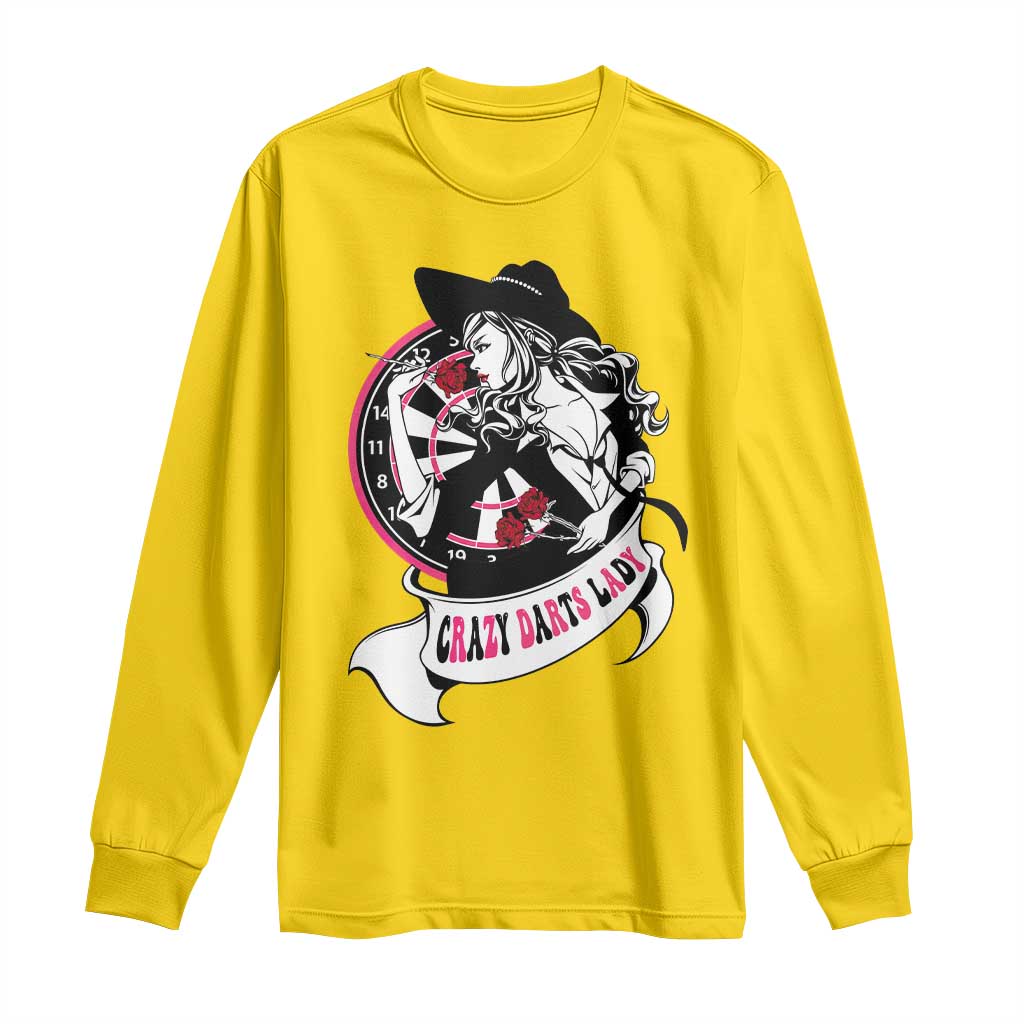 Funny Crazy Darts Lady Long Sleeve Shirt Coolest Girls Play Darts TS12 Daisy Print Your Wear