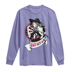 Funny Crazy Darts Lady Long Sleeve Shirt Coolest Girls Play Darts TS12 Violet Print Your Wear