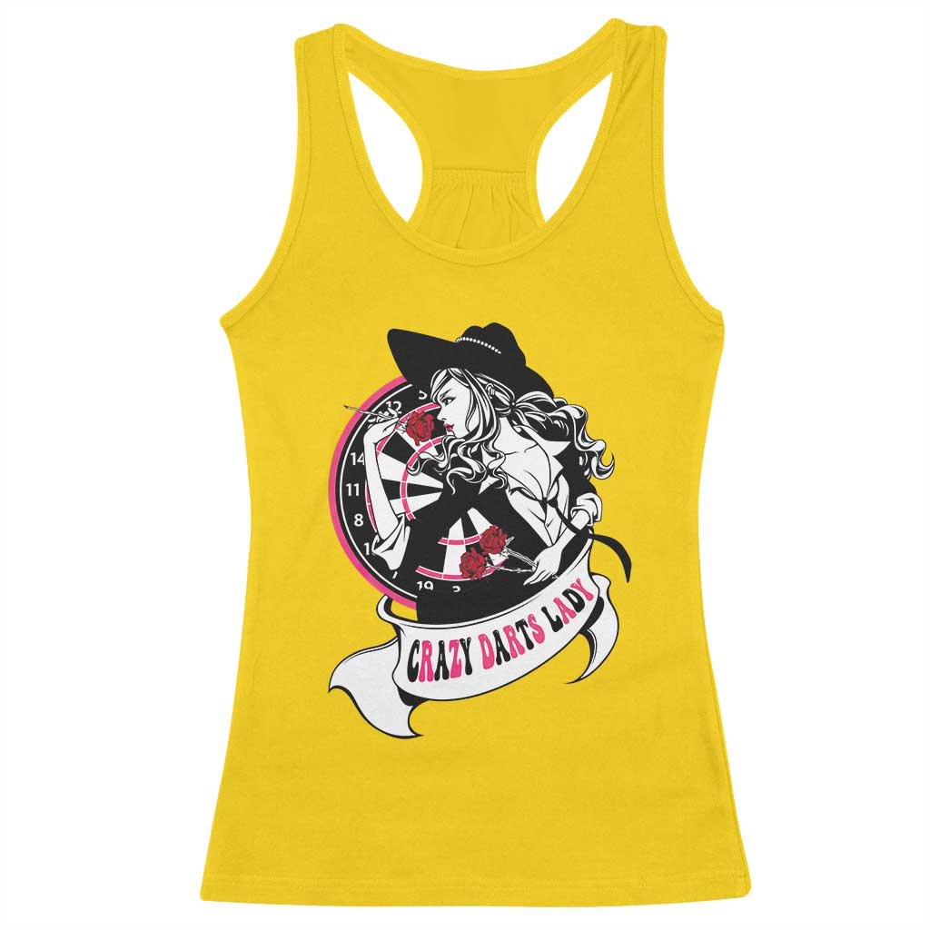 Funny Crazy Darts Lady Racerback Tank Top Coolest Girls Play Darts TS12 Daisy Print Your Wear