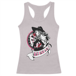 Funny Crazy Darts Lady Racerback Tank Top Coolest Girls Play Darts TS12 Ice Gray Print Your Wear