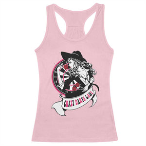 Funny Crazy Darts Lady Racerback Tank Top Coolest Girls Play Darts TS12 Light Pink Print Your Wear