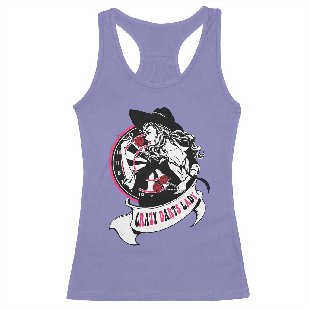 Funny Crazy Darts Lady Racerback Tank Top Coolest Girls Play Darts TS12 Violet Print Your Wear