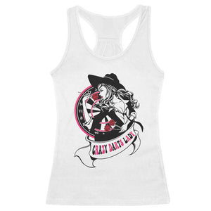 Funny Crazy Darts Lady Racerback Tank Top Coolest Girls Play Darts TS12 White Print Your Wear