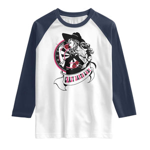 Funny Crazy Darts Lady Raglan Shirt Coolest Girls Play Darts TS12 White Navy Print Your Wear