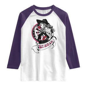Funny Crazy Darts Lady Raglan Shirt Coolest Girls Play Darts TS12 White Purple Print Your Wear