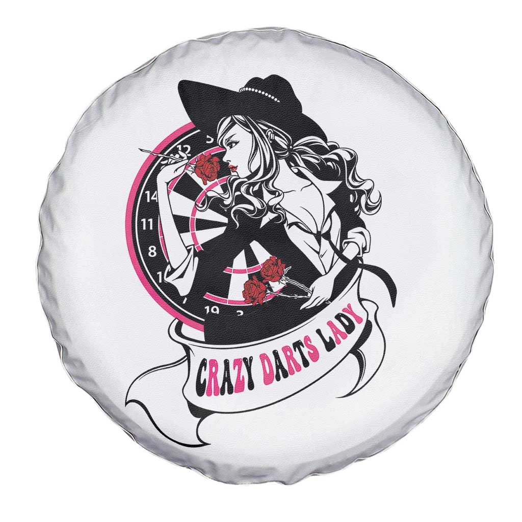 Funny Crazy Darts Lady Spare Tire Cover Coolest Girls Play Darts TS12 Print Your Wear